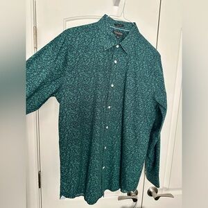 Banana Republic Teal Floral Button-Down Shirt